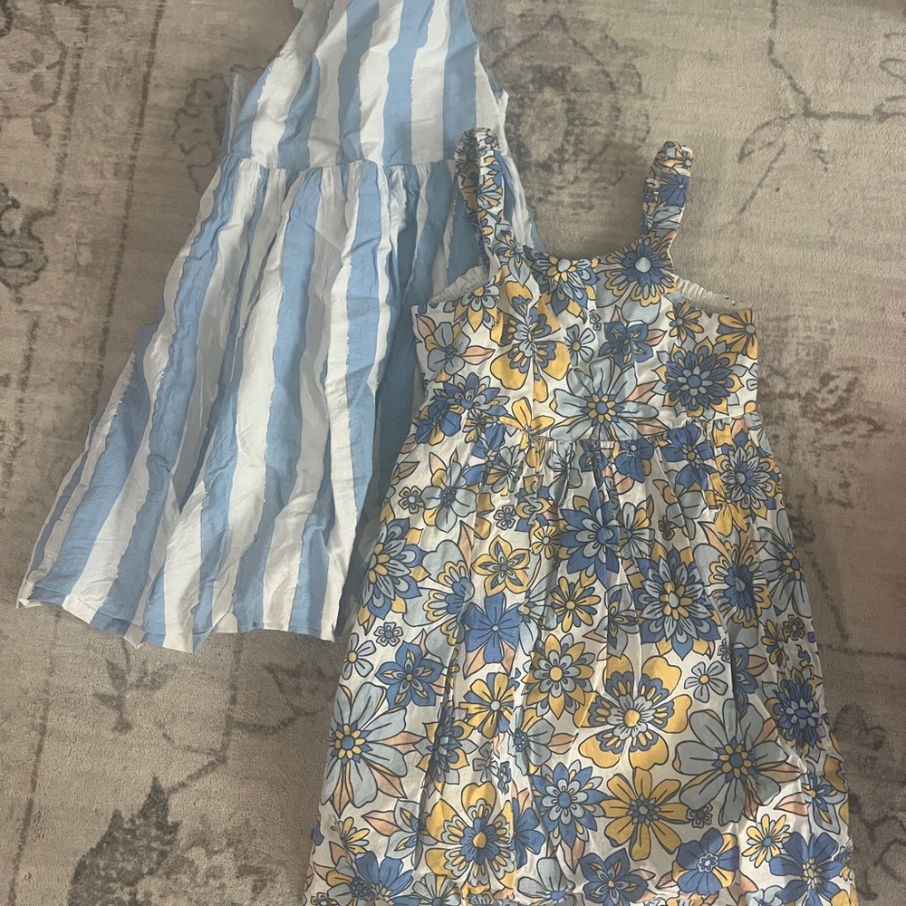 Rachel Zoe Blue Striped and Floral Kids Dress Set